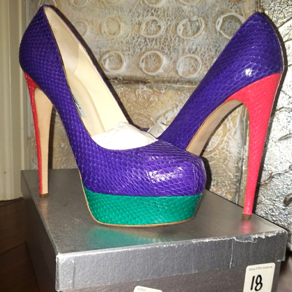 Brian Atwood, python pumps, 39, purple